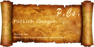 Pollich Csongor névjegykártya